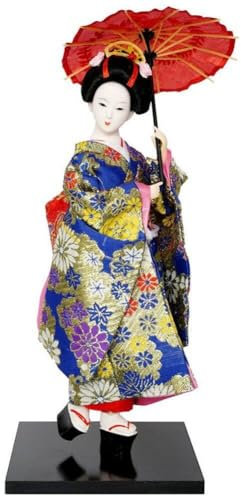 Lpitoy Japanische Geisha Kimono Doll Asian Kimono Puppe Statue Traditionelle Maiko -Puppe Asian Geisha Sammlerfigur Für Desktop -Ornamente