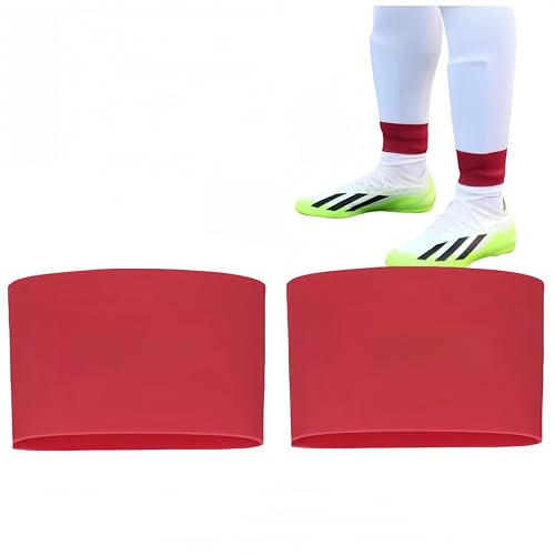 HJYDGJ Shin Guard Stay Grip Tape Schienbeinschonerhalter für Fußbal aus Silikon Schienbeinschonerhalter aus Silikon Fussball Stutzenhalter Anti-Slip Tape Schienbeinschoner Band (Rot)