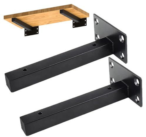 Vebetter 2Pz Supporti Per Scaffali, 15cm Staffe Per Mensole Pesanti Per Montaggio A Parete, Staffa Per Mensola Confezione Da Parete Per Scaffali Staffa Angolare Staffe A L In Metallo Resistente, Nero.