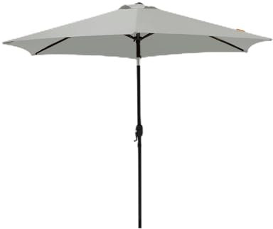 JJ. Parasol droit rond inclinable Juanito Ø270 cm Parasol droit Ø2,7 m Meilleur rapport qualité/prix Ouverture avec manivelle Gris argile