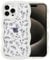 QLTYPRI Case for iPhone 13 Pro Max, Cute Curly Wave Frame Clear Case for Girls Women, Flower Clear TPU Bumper Soft Silicone Shockproof Protective Phone Cover for iPhone 13 Pro Max - Black Floral/White
