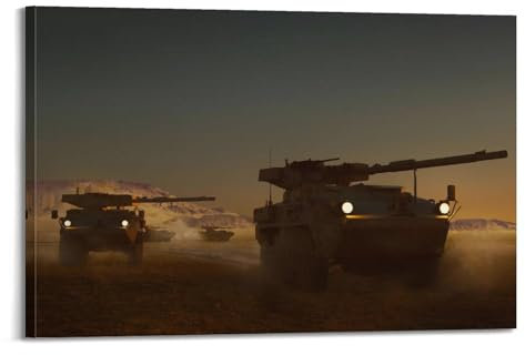 American Tank Poster Stryker MGS M1128 Mobiles Waffensystem gepanzertes Fahrzeug, dekorative Leinwand, Familienschlafzimmer, Kunstwerk, Bild, Gemälde, 20 x 30 cm