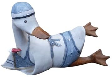 Dekofigur badende Gans im Bikini Statue Deko-Objekt Holz Handarbeit