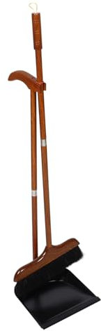 CONGARTENO Standing Dustpan and Broom Set with Soft Bristles Handle for Easy Cleaning Hardwood Tile and Carpet for Home Kitchen and Office Use