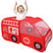 Feuerwehrwagen Kinder spielen Zelt, Pop-up-Belüftung Feuerwehrauto-Form-Kinderzelt mit Türflip & Top Eröffnung kratzfestem Polyester Kinder Feuerwehrspielzeugspielhaus mit Drahtrahmen für Mädche