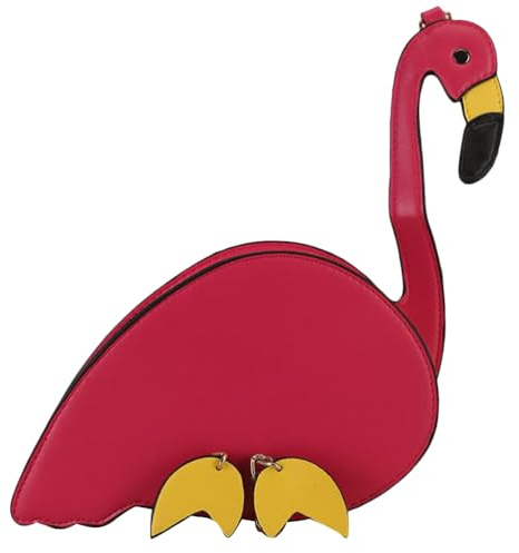 VALICLUD Flamingo Handtasche Damen Kreative Cartoon Crossbody Bag aus Pu-material Umhängetasche mit Platz für Geldbörse und Handy Leicht und Tragbar