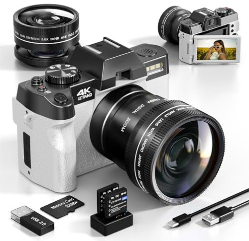 G-Anica Digitalkamera, 48 MP für Fotografie mit WiFi und App-Steuerung, 4K Vlogging-Kamera, perfekt für Anfänger und Anfänger mit Macro&Wide Lens