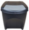 Stolmet 25L Stackable Recycling Bin (Brand KrysGo) - Customizable Lid Colours with Recycling Stickers - Durable Waste Sorting Solution for Home and Office (Black + Grey)