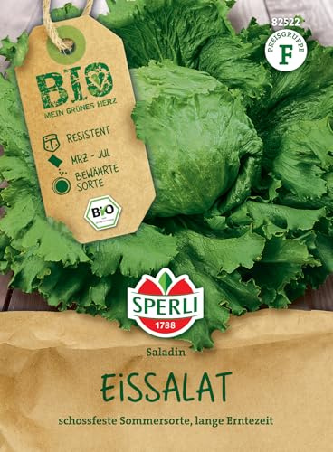 Sperli BIO Eissalatsamen Saladin 82522, Gemüsesaat | Saatgut für einen Bio Eissalat mit langer Erntezeit, schossfest