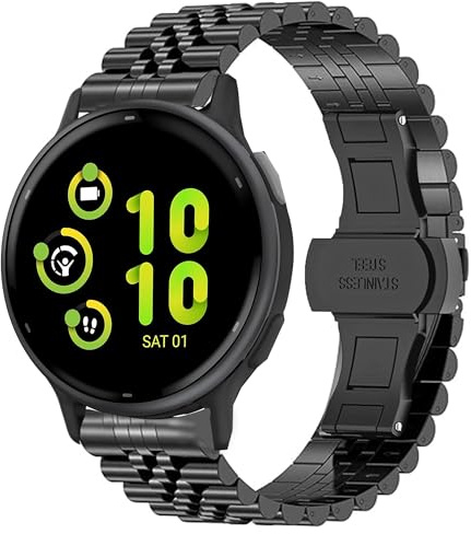 Blueshaweu 18mm 20mm 22mm Metallarmband Verstellbares Edelstahl armband Kompatibel mit Garmin Vivoactive 5/4/4s/3,Venu 3/3s/2/2s/2 Plus/SQ/SQ 2/,Forerunner 55/255/255s/265/265s