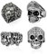 4 Stück Totenkopf Ring, Tier Löwenkopf Ring, Edelstahl Siegelring Herren Ringe, Biker Herren Schädelkopfring, Skelett-Bandring Punk Felsen-Piratenschädelring für Jungen Siegelring