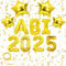 ABI 2025, Party Deko, 13 Stück Silvester Ballons Inklusive 4 * 2025 Zahlen 3*ABI Buchstaben 4*Sterne 1*Strohhalm 1*Bandrolle, Für Die Graduation Feko Party 2025 (Gold)