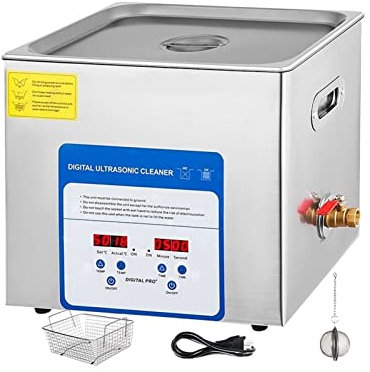 Pulitore ad ultrasuoni 3. 2L 6L 10L Ultrasonic Cleaner Mini lavatrice portatile 316 Lenti da bagno ad ultrasudi in acciaio inossidabile per uso quotidiano(6 L)