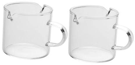 Garneck 2stücke Klarglas Espresso-glas Mit Doppelausguss Kaffeetassen-set Mit Griff Espressotassen Latte-gläser Kaffeezubehör Für Zuhause Und Büro
