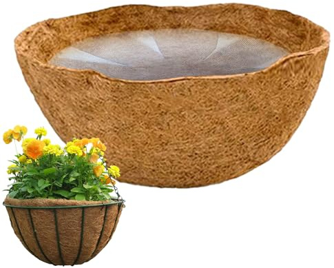 Whnbuij Tappeto di palma da cocco, fodera per cesto di palma da cocco | fodera in naturale durevole per cesto di fiori, vaso da parete e tappetino per vasi - di spessore e naturale, rivestimento