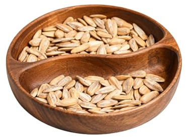 Pistazien-Snackschale Aus Holz, Design Mit Zwei Fächern, 26 X 4,5 Cm, Doppelschichtige Holzschale, Snack-Halter, Party-Servierbecken, Vielseitig Einsetzbar, Für Nuss-Kirsch-Salat, , Süßigkeiten, K
