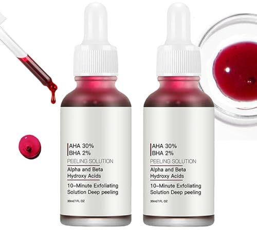 AHA 30% + BHA 2% Peeling Solution, AHA BHA Peeling-Lösung, Fruchtsäureessenz Flüssige, Glow Skin Gesichtsserum für Porenreiniger, Reduzieren feine Linien und Falten, Strahlende Haut