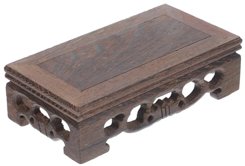 STOBAZA Vintage Wooden Display Pedestal Stand for Indoor Plants and Collectibles, Square Solid Wood Base Chic Retro Style, for Living Room Or Office Decoration
