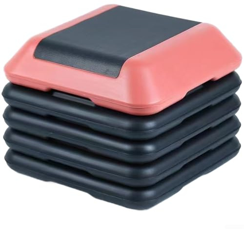 Verstellbarer Aerobic-Step, 40 cm, für Step-Training, Cardio, für Workouts und funktionelle Fitness, mit PE-Konstruktion, Schwarz und Rot