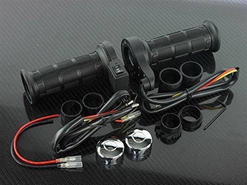 MTP-Racing Heizgriffe für Yamaha X-MAX 125/ABS XMAX-125 ab 2014, Motorrad-Heizgriffe, Schwarz, Gummi, Universal, 22mm, 120-125mm, 35mm Durchmesser