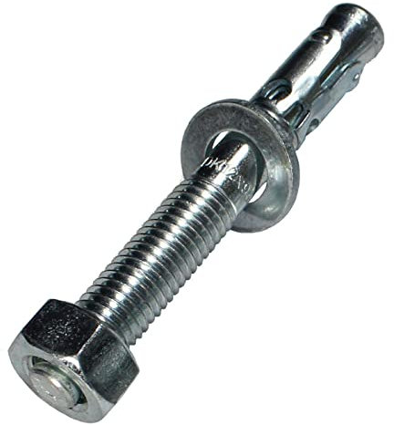 5x Lumonic Schwerlastanker M12 x 95 Verzinkt I Zur Verwendung als Keilanker, Metalldübel, Bolzenanker, Blitzdübel I Für verschiedene Arten Durchsteckmont