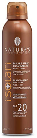 Nature's iSolari, Sonnenschutz, transparent, SPF 20, Sonnenschutz, Körper, schnelle Absorption, wasserfest, 200 ml