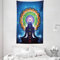 ABAKUHAUS Chakra Wandteppich und Tagesdecke, Mandala Chakra Yoga aus Weiches Mikrofaser Stoff Waschbar ohne Verblassen Digitaldruck, 140 x 230 cm, Dunkelblau