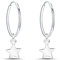 Ohrringe aus Sterling-Silber 925, mit Anhänger, Stern, Creolen, Durchmesser 14 mm, für Damen und Mädchen
