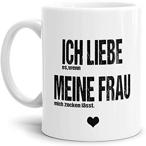 Spruch Tasse für den Mann Ich Liebe Meine Frau - Zocken/Witzig/Geschenk-Idee unter Freunden oder Kumpels/Männer-Tag/Weiss