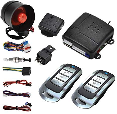 Auto-Zentralverriegelung Typ 15 Universal Auto Remote Central Kit Fahrzeugtürschloss mit Stoßsensor + Steuerkasten + 2 Ersatzfernbedienung