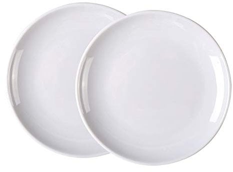 Cratone Dinner Plate Melamine Dinner Plate Menu Plate Large Plate for Dessert BBQ Dinner Salad Home Hotel Buffet Restaurant Plate White Pack of 2