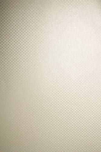 Netuno 100x Bastelkarton Perlmutt Creme DIN A4 21 x 29,7 cm 250g Aster Metallic Crem Dots Perlglanz Effektkarton farbig für Einladungen Karten dickes Papier glänzend mit Muster