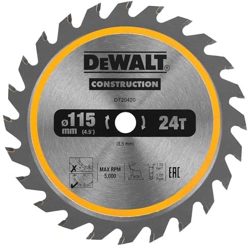 DEWALT DT20420-QZ Construction Circ Saw Blade Cordless - Framing 115mm 24T