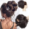 Tousled Updo Messy Bun Haarteil Haargummis Haarverlängerung Pferdeschwanz mit elastischen Haarteil Hair Extensions für Frauen Dunkelbraun