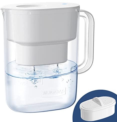 Waterdrop Lucid Wasserfilter Kanne mit 1×90-Tage-Filter, 3,5 l, Reduziert Kalk, Chlor, Blei, Kupfer im Wasser, NSF-zertifiziert, BPA-frei, Weiß (Ersatzfilter: WD-PF-01A Plus)