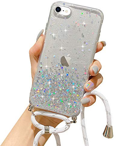 LCHULLE Handykette Handyhülle für iPhone 6,iPhone 6S Hülle mit Kordel Umhängenhülle Necklace Schutzhülle mit Band Silikon Case für iPhone 6/6S Transparent