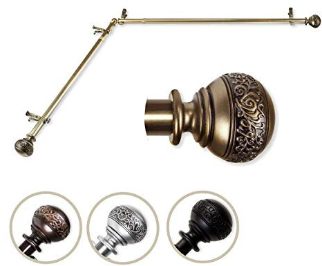 Rod Desyne Nathan Eckfenster-Vorhangstange, 71,1–122,9 cm, Messing antik