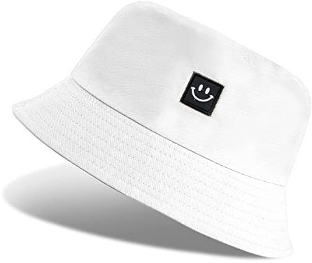 Tuopuda Fischerhüte Herren Damen, Anglerhut Baumwolle, Bucket Hat Faltbar, Sommerhut Outdoor, Kappen Cap Freizeithut zum Wandern Camping Reisen Angeln 56-58cm, Weiß