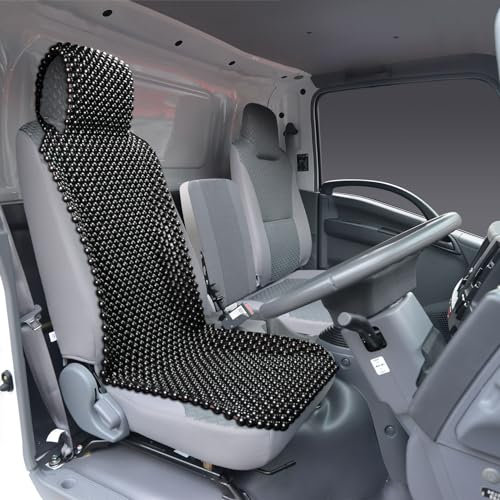 KENNISI Natürlicher Sitzbezug mit Perlen für Auto, LKW, Kühlung, Autositz, langlebige Holzperle, Ganzjahreszeitenuniversell, druckfrei, um das Fahren vom Schwitzen zu erleichtern. Machen Sie Lange