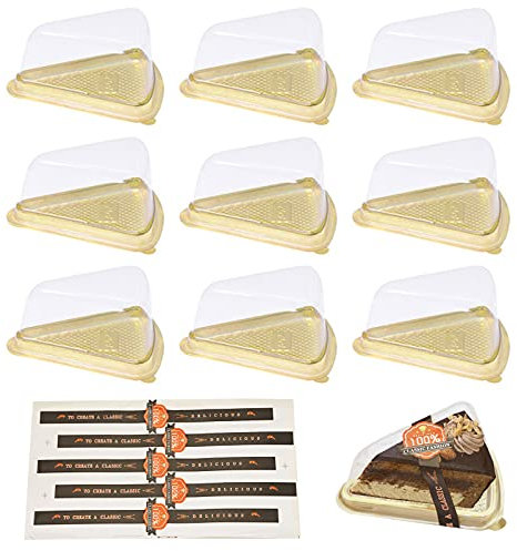 TSLBW 50Pcs Triangle Dessert Cake Box, Clear Plastic Slice Container Holder for Cheesecake, Pudding, Sandwiches, Sushi Display Storage