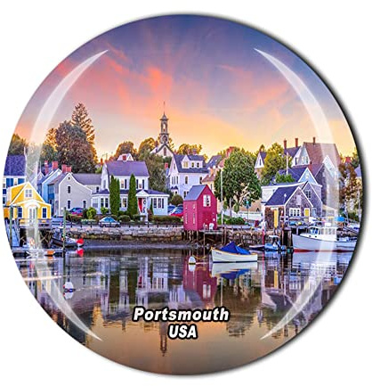 Portsmouth USA Fridge Magnet Crystal Tourist Souvenir Gift Collection Refrigerator Magnetic Sticker