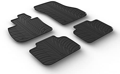 AROBA GL0499 Design Gummi Fußmatten kompatibel mit BMW X2 F39 ab BJ. 03.2018> erhöhter Rand 4 TLG Farbe Schwarz Gummimatten Automatten passgenau