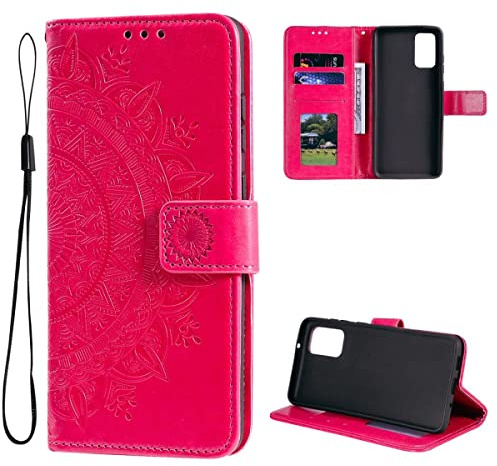 CoverKingz Klapphülle kompatibel mit Samsung Galaxy A13 5G/Galaxy A04s - Schutzhülle mit Kartenfach zum aufklappen - Klapphandyhülle Case klappbar Motiv Mandala Pink