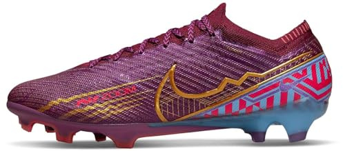 Nike Herren Zoom Vapor 15 Elite Km Fg Football Shoes, Dark Beetroot/MTLC Vivid Gold, 40.5 EU