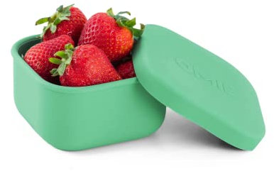 OmieBox Silicone Leakproof Snack Containers To Go, Food Storage Containers with Lid, School Lunch Bento Container - BPA Free, Airtight, Dishwasher and Freezer Safe, Oven Safe - 9.4 ounces Green