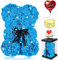 Orsetto Rosa Fiore Regalo Donna, Regali Festa Della Mamma, Orso Rosa Regali per Lei, Rose Teddy Bear con luci, Regali di compleanno per Ragazza con Confezione Regalo Trasparente e Biglietto d'amore