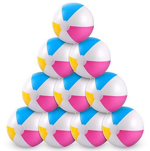 AIEX 10 Stück 40 cm Aufblasbare Wasserbälle Bulk, Wasserbälle Beach Party Favor Spielzeug für Kinder Erwachsene Sommerparty Schwimmbad (4-Farbig)