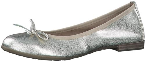 MARCO TOZZI Feel Me 2-22100-41-Bailarinas, Piel, Plantilla Suave, Zapatos Tipo Ballet Mujer, Dorado, 39 EU