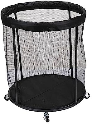 Perfeclan Rolling Sports Ball Storage Cart Ball Storage Locker Lockable Wheels Sports Ball Organizer Sport Equipment Storage Bag for Soccer Baseball
