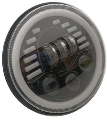 SQFZLL Nebelscheinwerfer 2pc 130W H4 7-Zoll Scheinwerfer Halo Angel Eyes Für Lada 4x4 Urban Niva Wrangler JK Land Rover Defender Hummer Zubehör